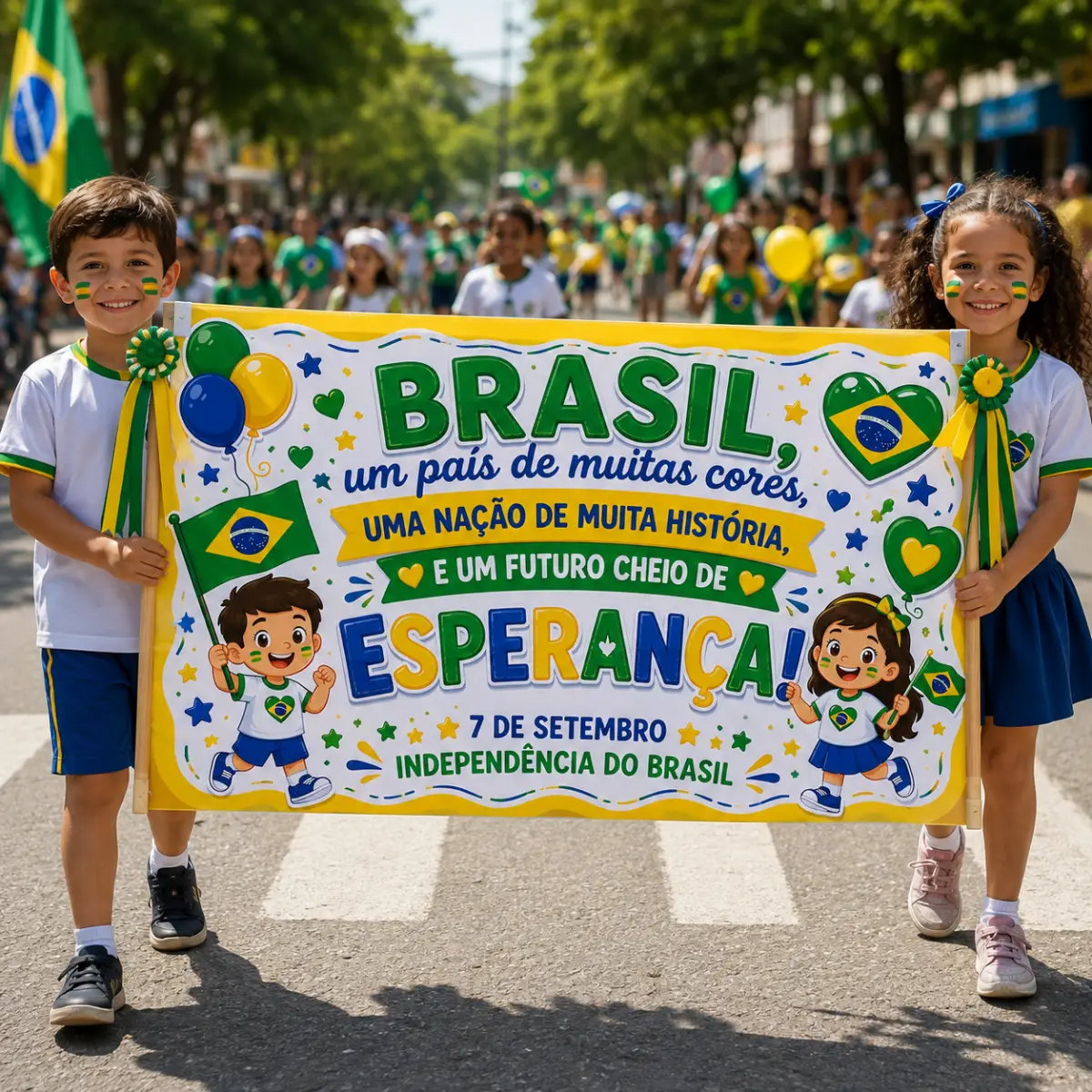 Cartaz 7 de Setembro PDF | Desfile Independência do Brasil — Atividades para Educação Infantil: Cartaz 7 de Setembro em PDF…