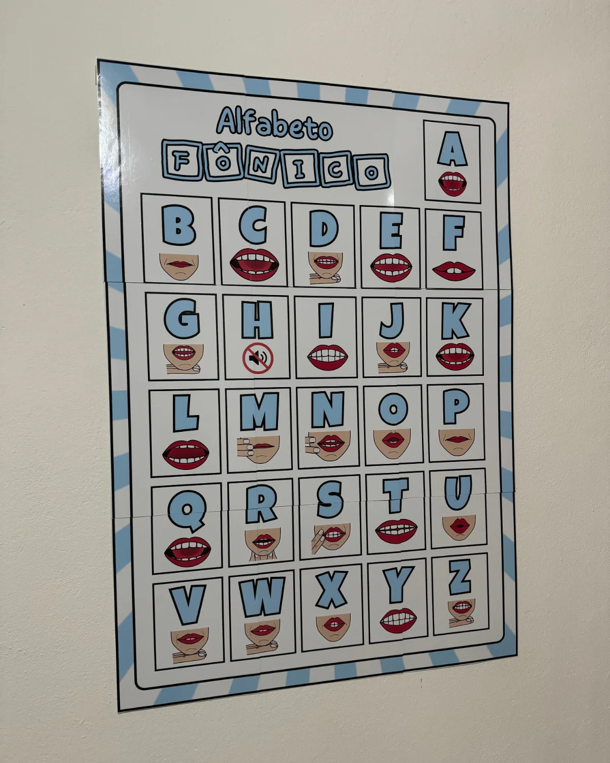 Cartaz Alfabeto Fônico – Painel Ampliado — amostra 5: Versão individual e ampliada com 9 páginas A4