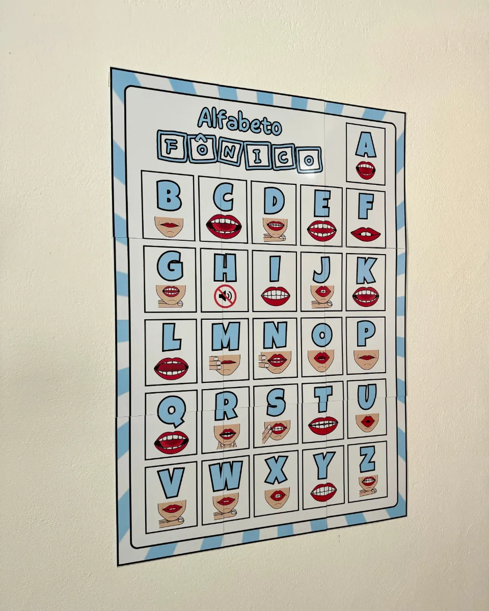 Cartaz Alfabeto Fônico para Alfabetização – Letras e Sons — amostra 1: Recurso pedagógico para trabalhar o alfabeto e a…