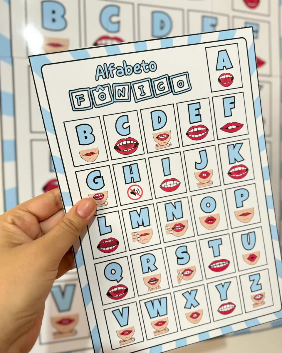 Cartaz Alfabeto Fônico para Alfabetização – Letras e Sons — amostra 6: Recurso pedagógico para trabalhar o alfabeto e a…