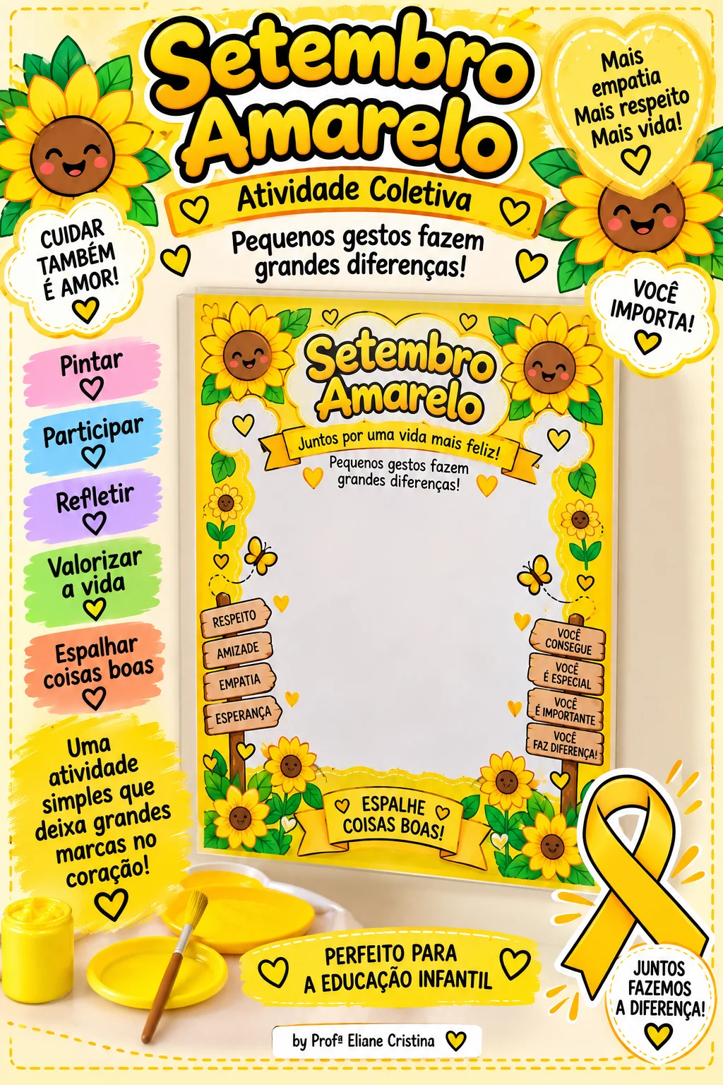 🌻 Cartaz – Atividade Coletiva Carimbo de maosSetembro Amarelo “Setembro Amarelo – Juntos por uma vida mais feliz!” é um… 🌻 Cartaz – Atividade Coletiva Carimbo de maosSetembro Amarelo “Setembro Amarelo – Juntos por uma vida mais feliz!” é um…