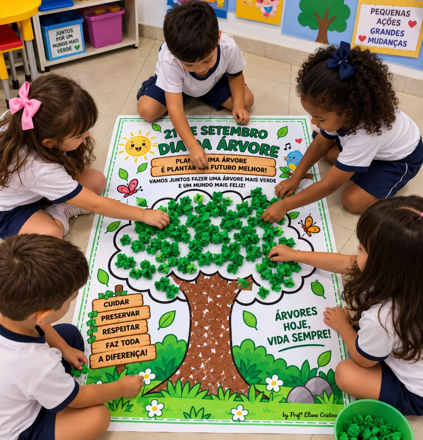 Cartaz Atividade Coletiva dia da Árvore — amostra 1: 🌳💚 🌱 Atividade Coletiva Dia da Árvore A atividade propõe a…