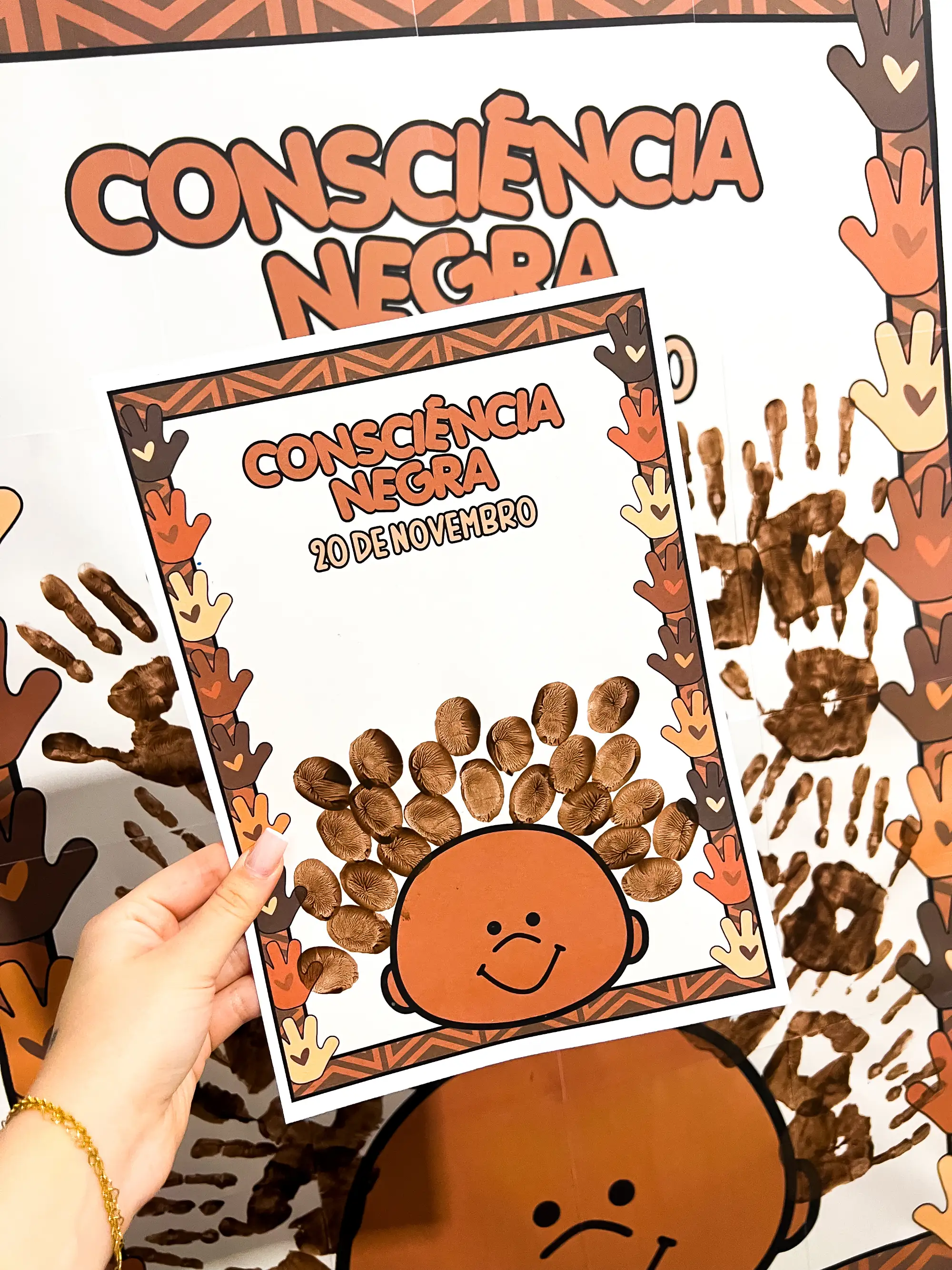 Cartaz Colaborativo Consciência Negra – 20 de Novembro — amostra 3: Cartaz colaborativo para o Dia da Consciência Negra,…