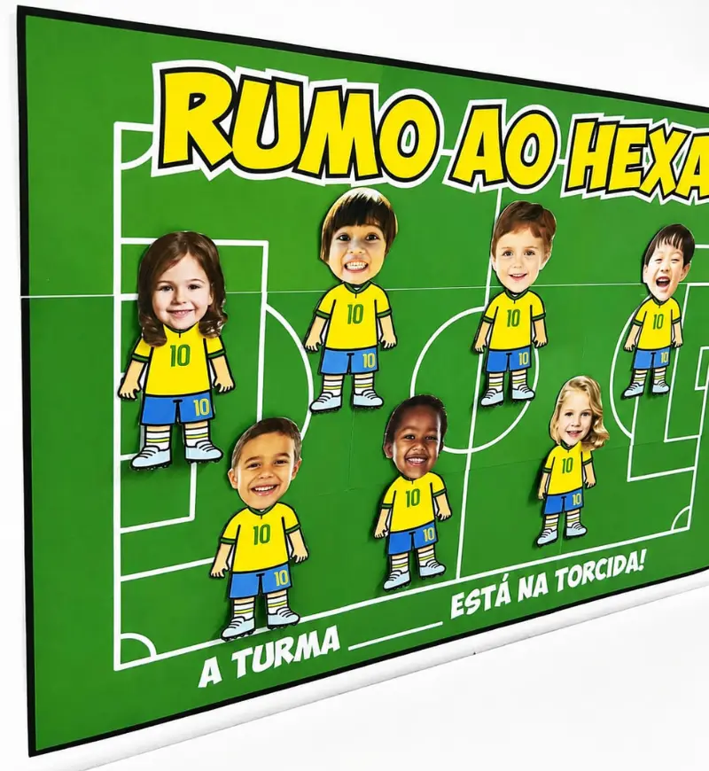 Cartaz Colaborativo Copa do Mundo com Fotos dos Alunos — amostra 3: Como usar o cartaz em sala de aula