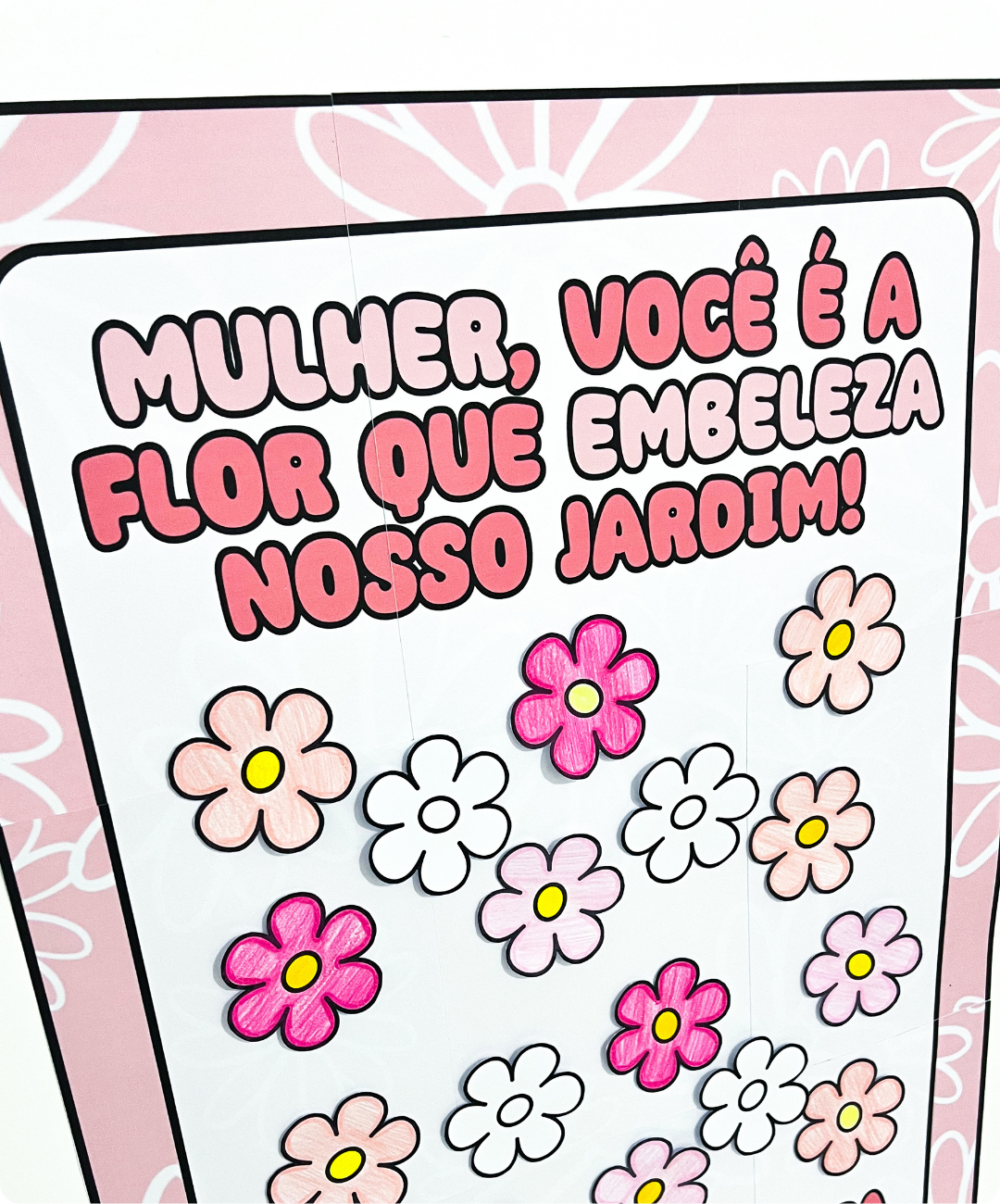 Cartaz colaborativo de Dia da Mulher para imprimir — amostra 2: Como conduzir a atividade em sala