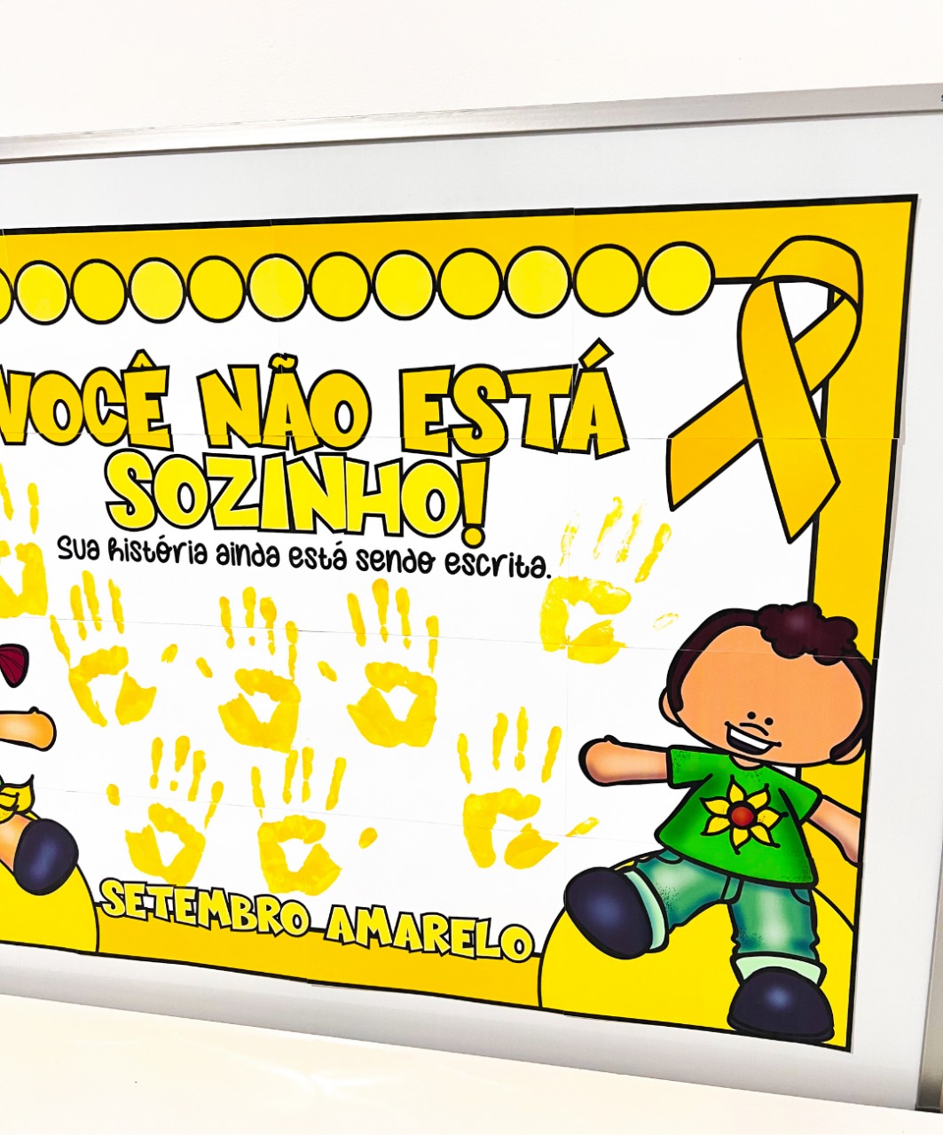 Cartaz colaborativo de Setembro Amarelo para imprimir — amostra 1: Uma produção da turma para expor na escola