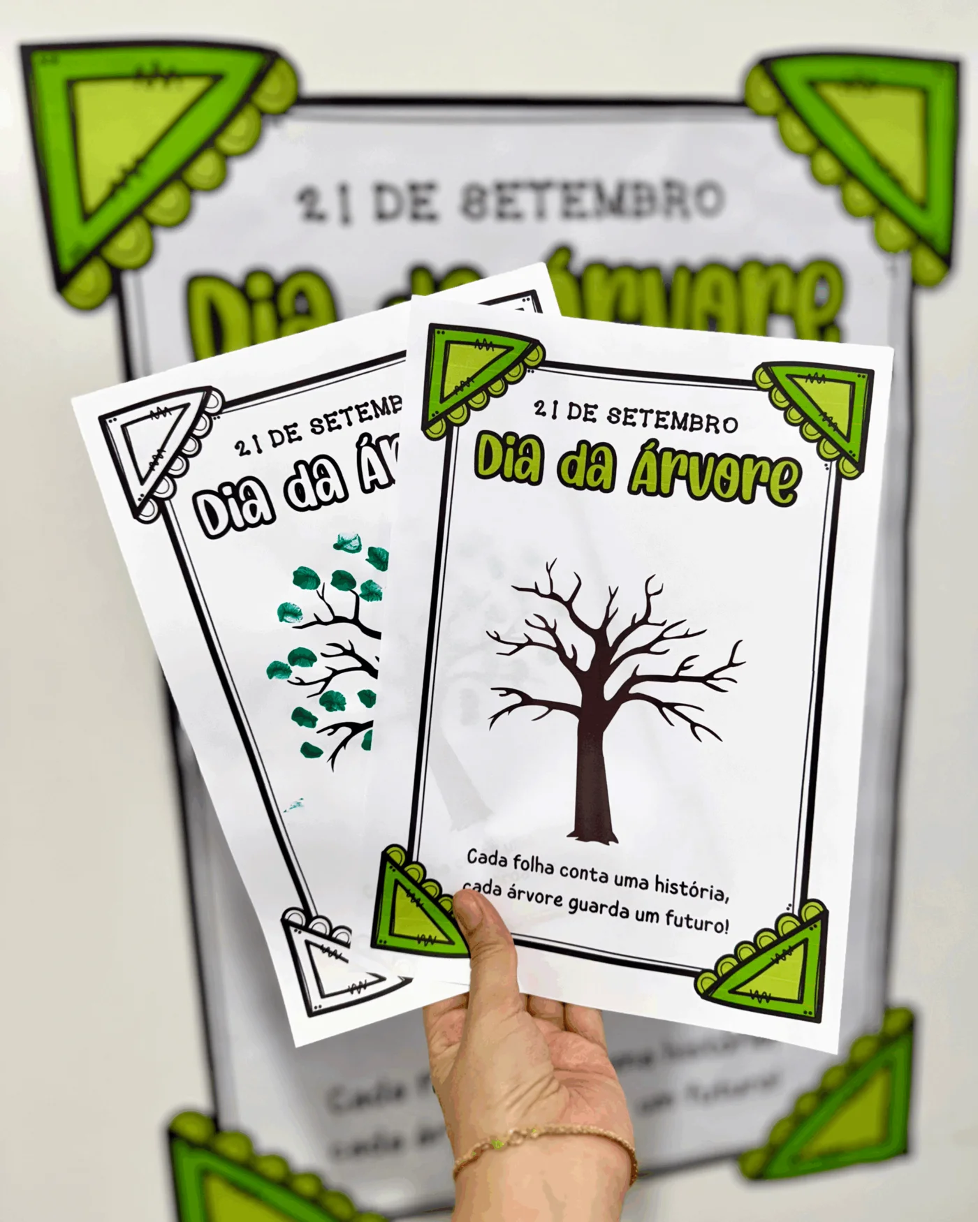 Cartaz colaborativo Dia da árvore — amostra 2: Você recebe seu arquivo por e-mail ou baixe aqui mesmo no site