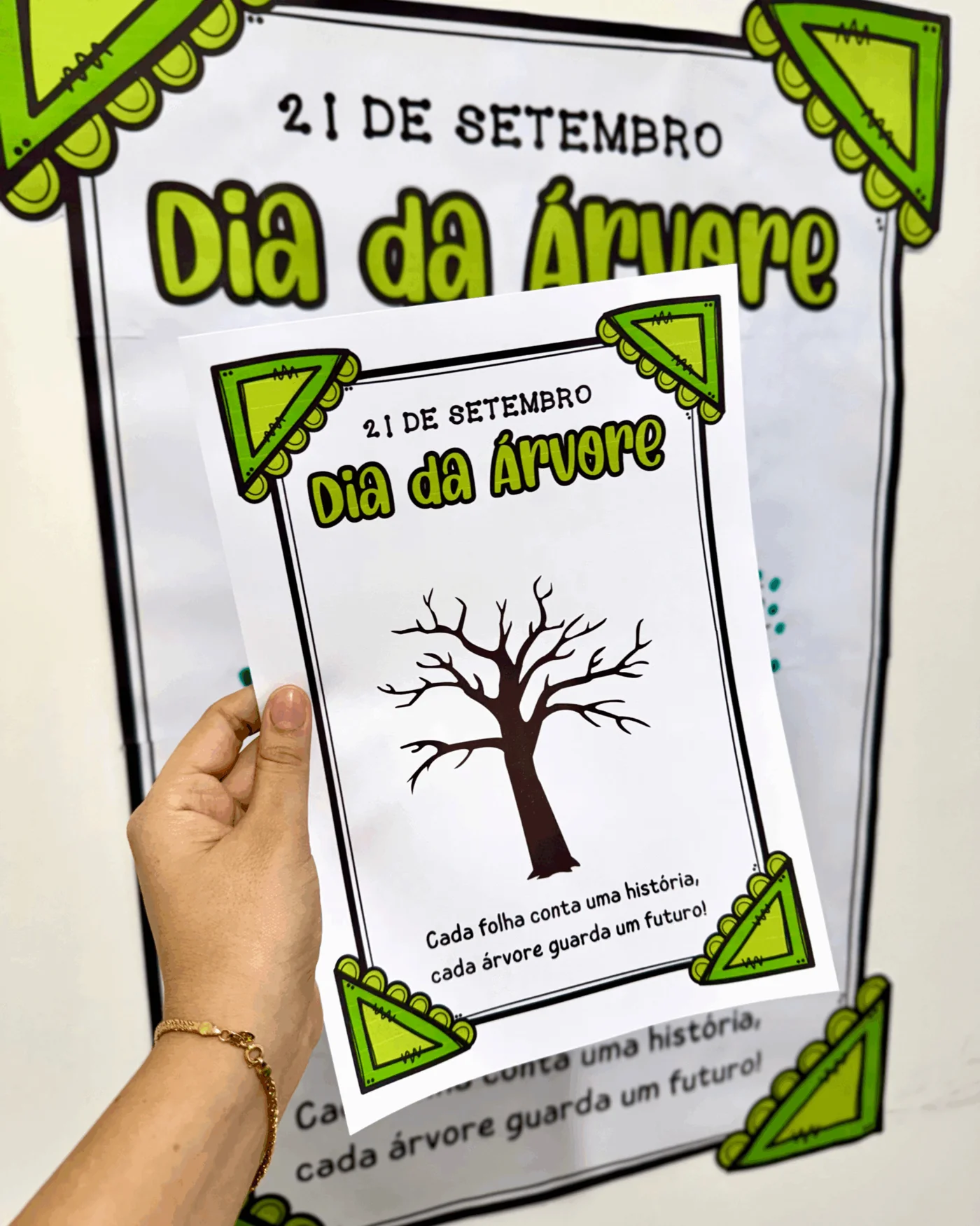 Cartaz colaborativo Dia da árvore — amostra 3: Você recebe seu arquivo por e-mail ou baixe aqui mesmo no site