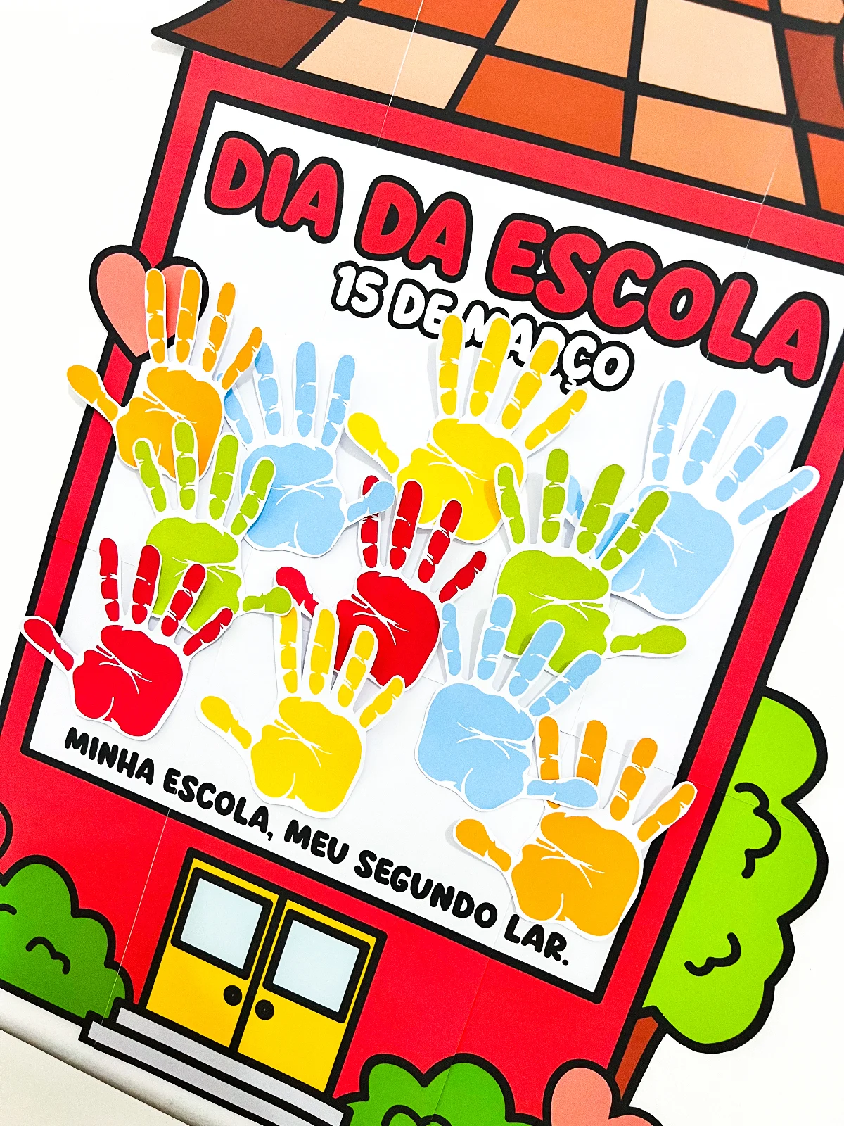 Cartaz Colaborativo Dia da Escola | Painel Coletivo para Montar PDF — amostra 3: O Cartaz Colaborativo Dia da Escola é um…