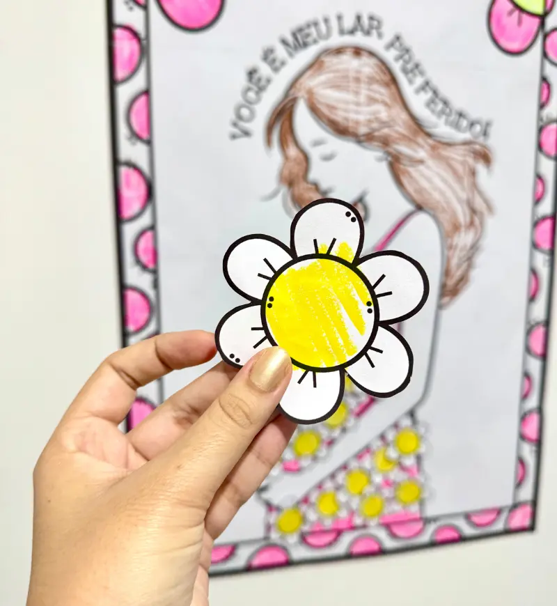 Cartaz Colaborativo Dia das Mães para Colorir em PDF — amostra 3: Como usar em sala de aula
