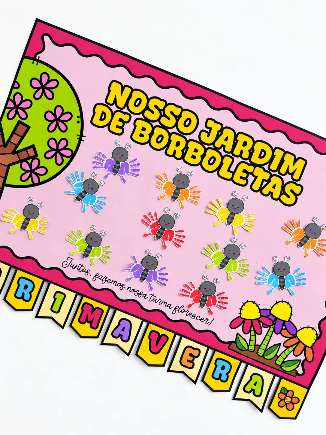 Cartaz Colaborativo Primavera – Material Pedagógico — amostra 3: formando um lindo jardim com espaço para as