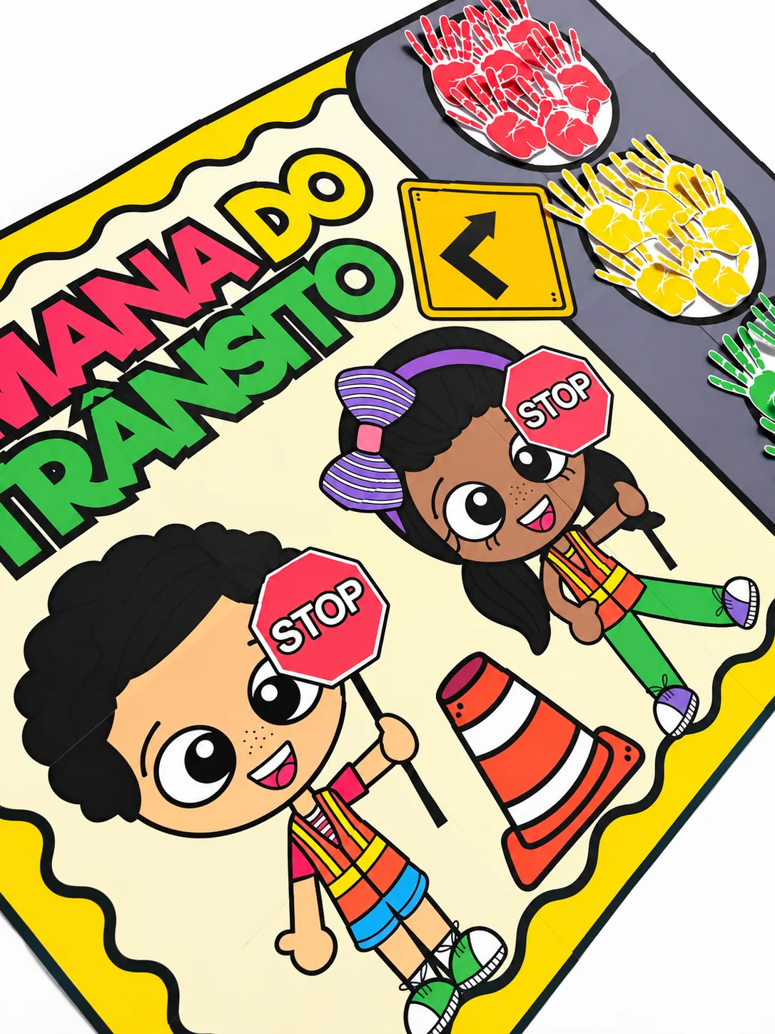 Cartaz Colaborativo Semana do Trânsito – Atividade Infantil — amostra 1: Cartaz colaborativo sobre a Semana do Trânsito,…