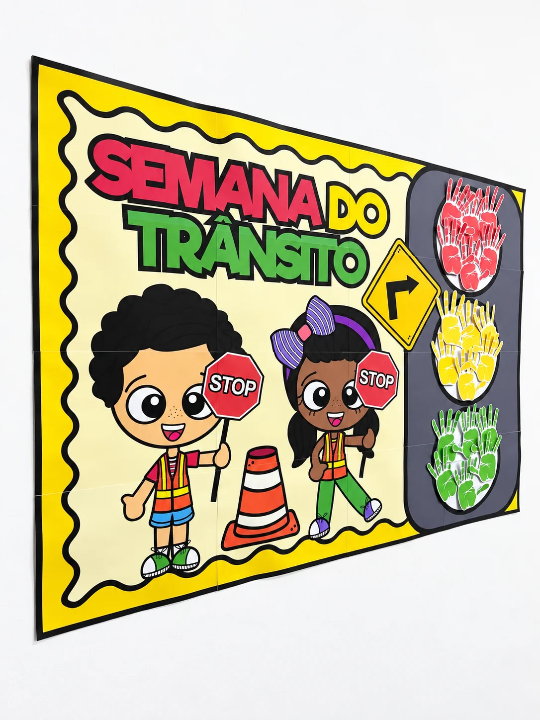Cartaz Colaborativo Semana do Trânsito – Atividade Infantil — amostra 3: Cartaz colaborativo sobre a Semana do Trânsito,…