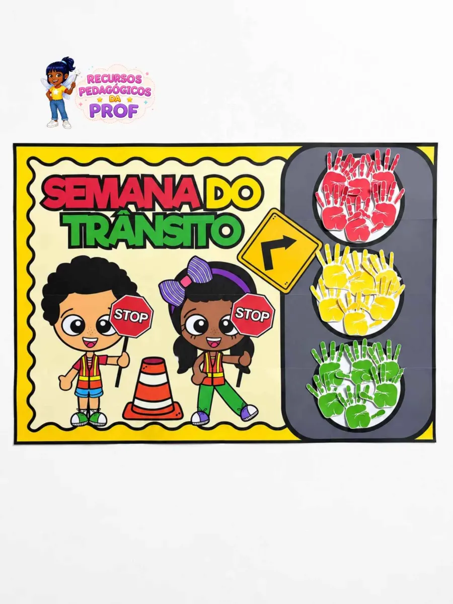 Cartaz Colaborativo Semana do Trânsito — amostra 1: Este é um material pedagógico pensado para envolver toda a turma em uma…
