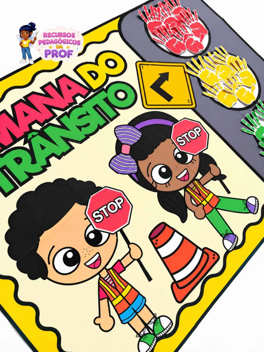 Cartaz Colaborativo Semana do Trânsito — amostra 3: Este é um material pedagógico pensado para envolver toda a turma em uma…