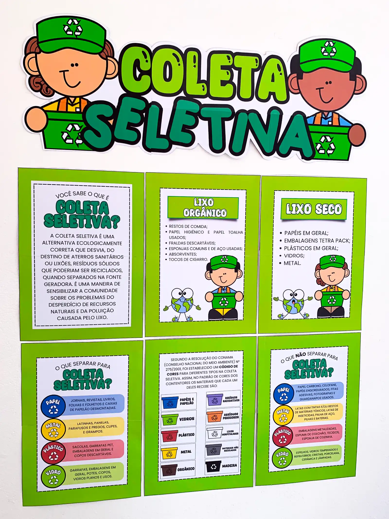 Cartaz Coleta Seletiva – Material Pedagógico — amostra 1: O que vem no material
