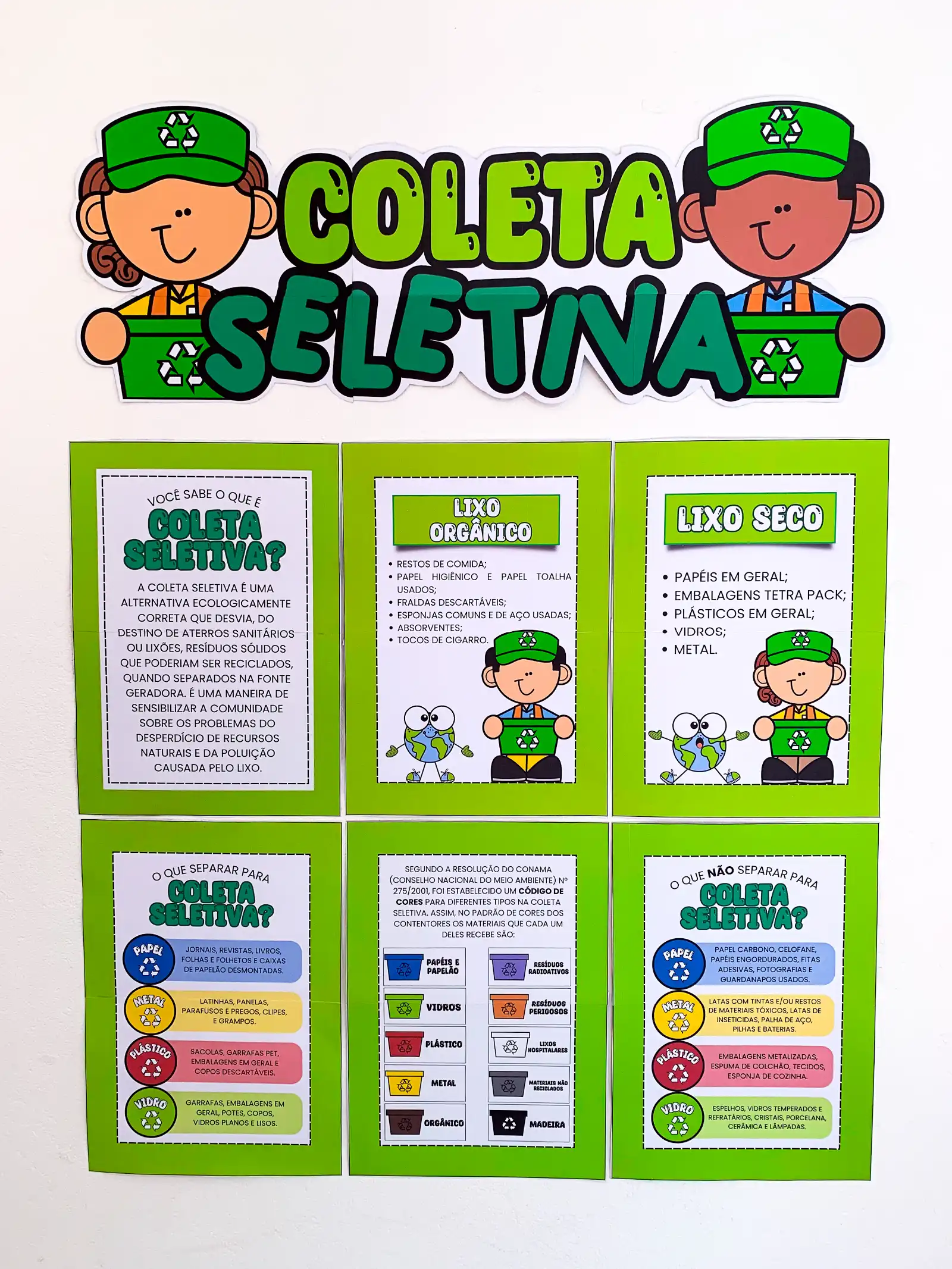 Cartaz Coleta Seletiva – Material Pedagógico — amostra 6: Este material colorido, lúdico e informativo foi desenvolvido…