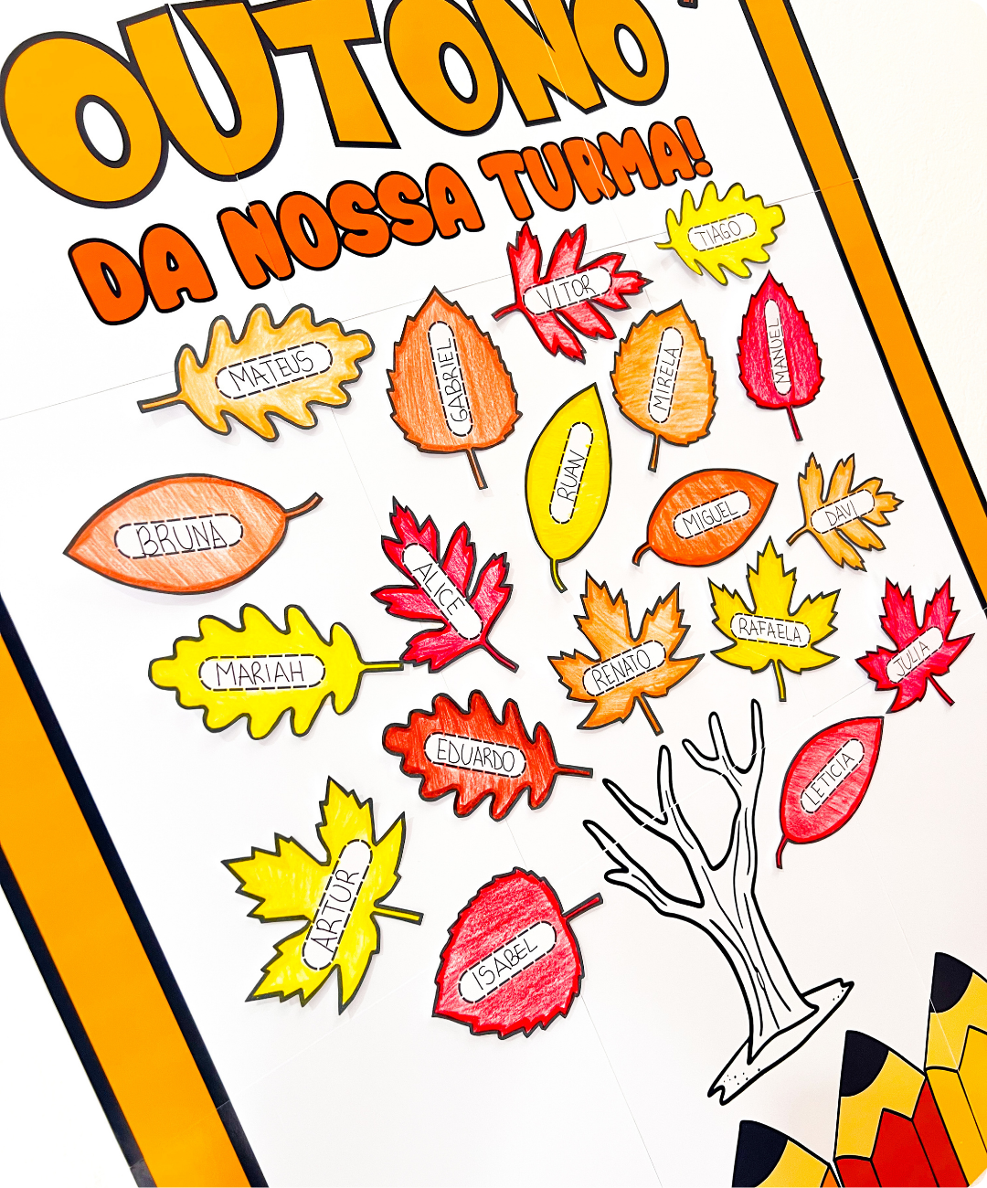 Cartaz coletivo de outono para imprimir — amostra 3: O que está incluído no PDF