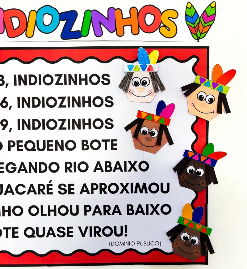 Cartaz Coletivo Dez Indiozinhos para Educação Infantil — amostra 2: O que vem no material