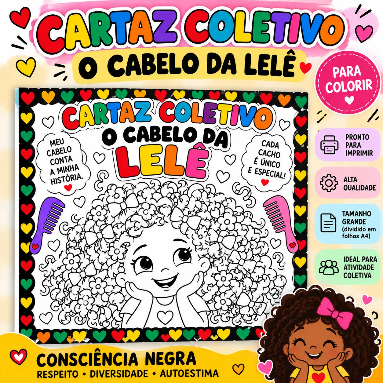 Cartaz coletivo “O Cabelo de Lelê” Consciência Negra Educação Infantil — amostra 2: Cartaz coletivo, O Cabelo de Lelê,… Cartaz coletivo “O Cabelo de Lelê” Consciência Negra Educação Infantil — amostra 2: Cartaz coletivo, O Cabelo de Lelê,…