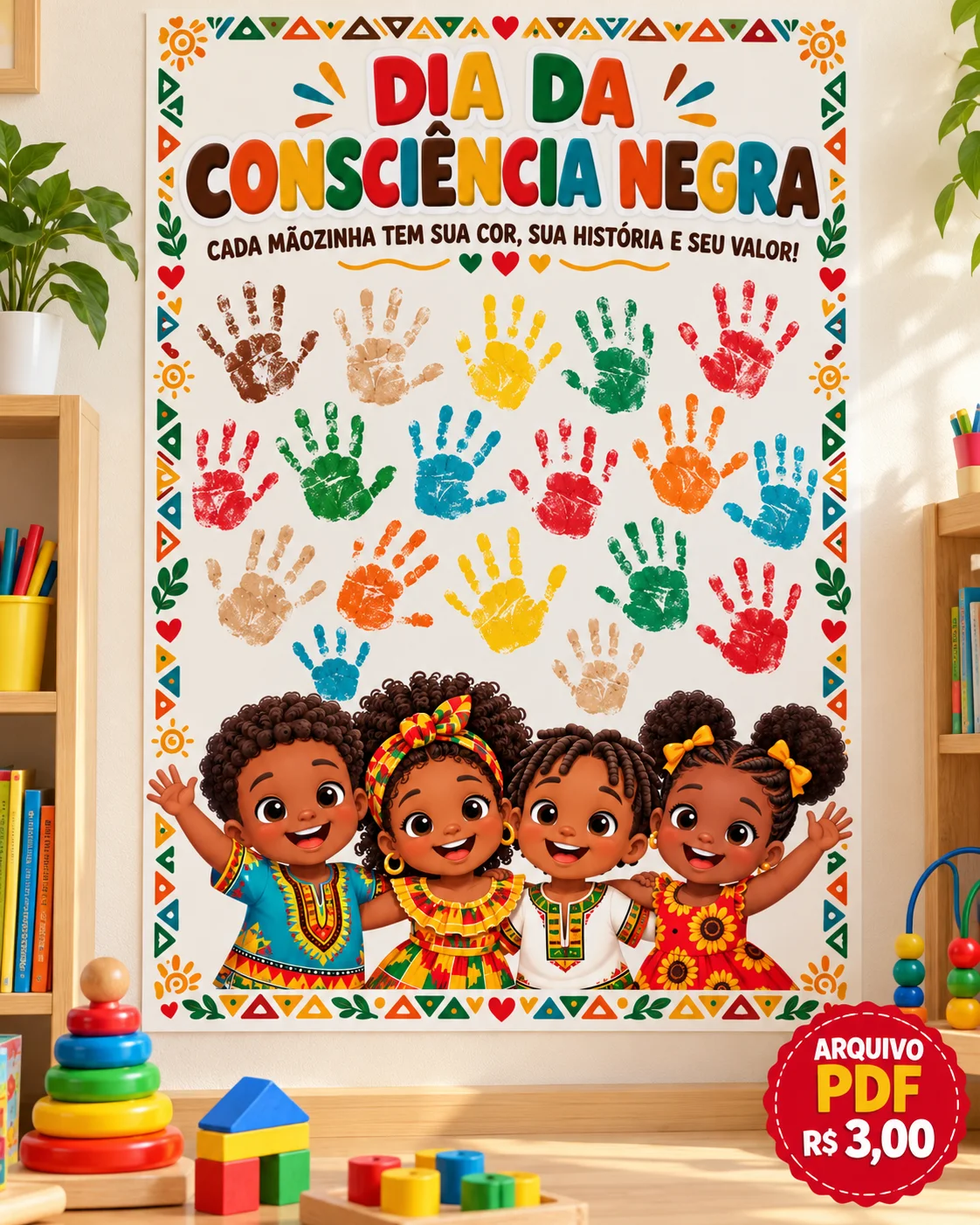 Cartaz Consciência Negra – Educação Infantil | PDF 16 Folhas — capa do material