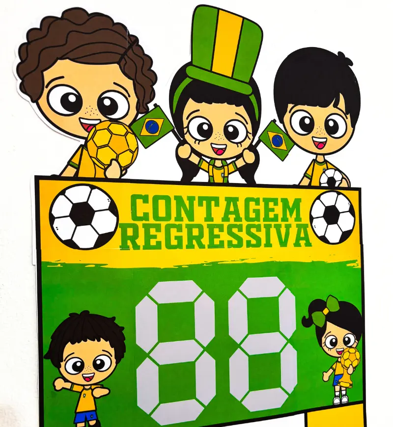 Cartaz Copa do Mundo: Contar e Torcer com a Turma — amostra 2: O que vem no material