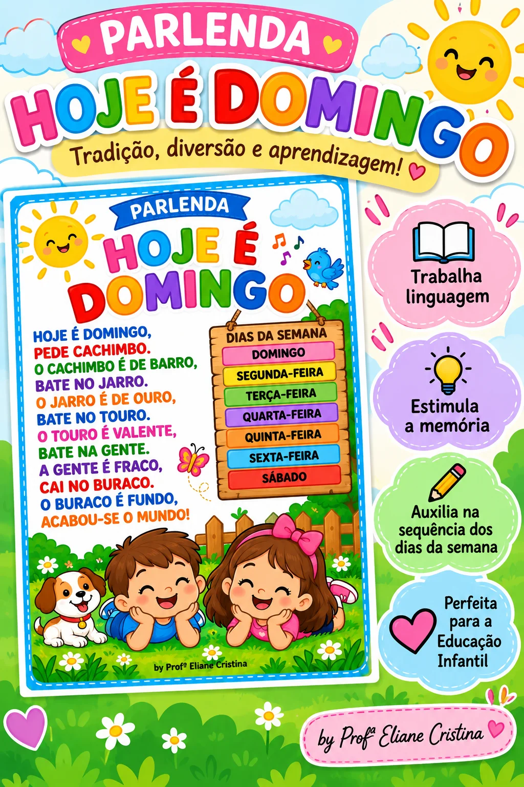 Cartaz da Parlenda Hoje é Domingo! – PDF para Imprimir — capa do material