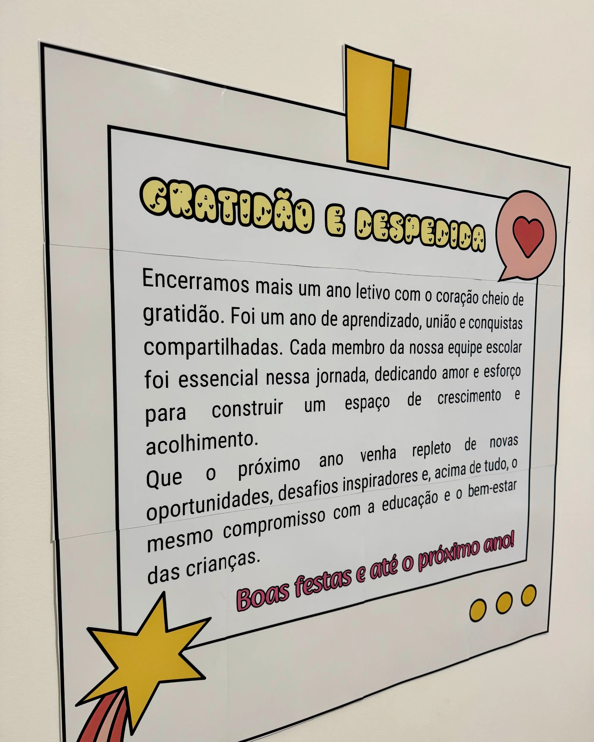 Cartaz de Agradecimento à Equipe Escolar para Imprimir em PDF — amostra 1: Cartaz de agradecimento à equipe escolar em PDF,…