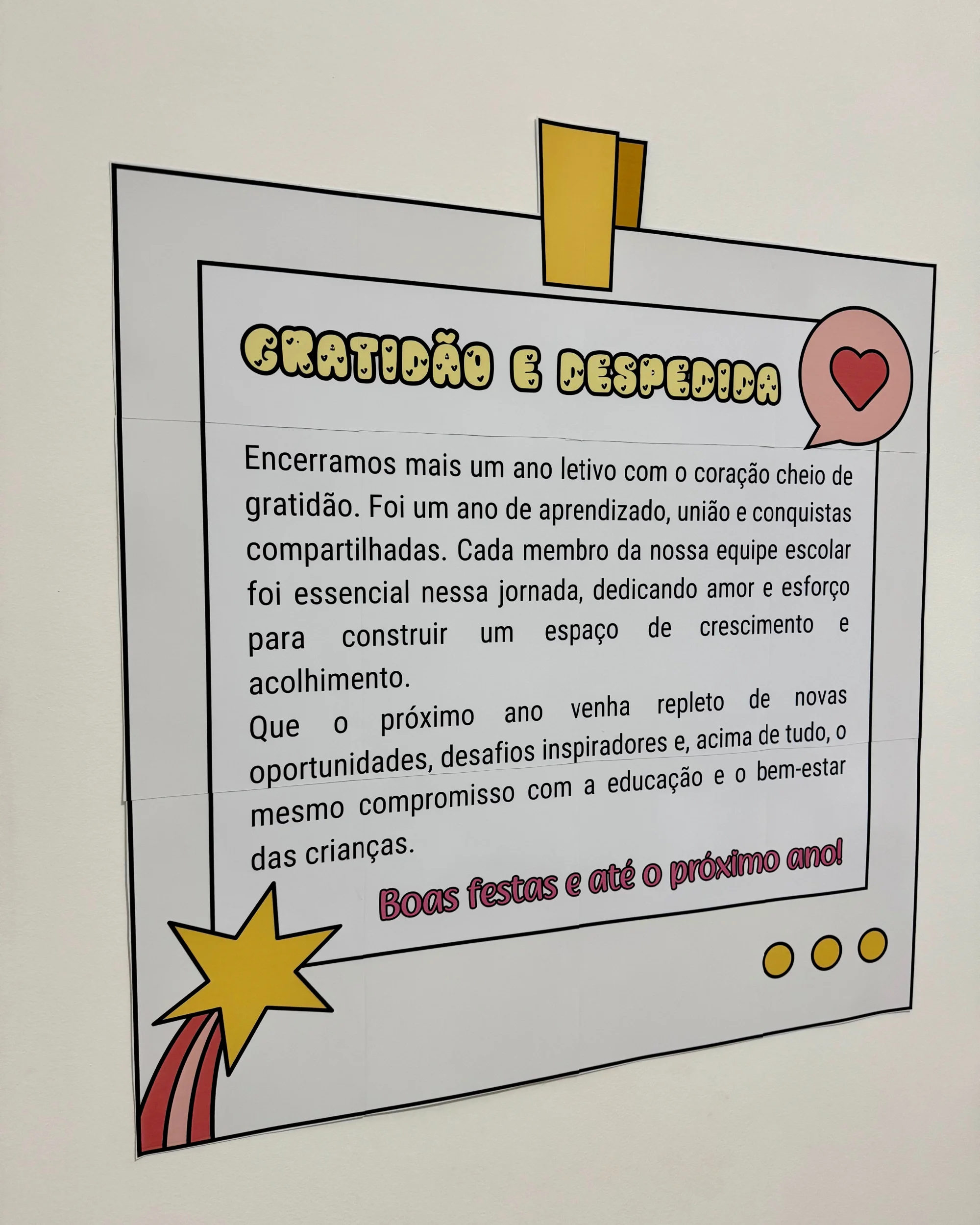 Cartaz de Agradecimento à Equipe Escolar para Imprimir em PDF — amostra 3: Cartaz de agradecimento à equipe escolar em PDF,…