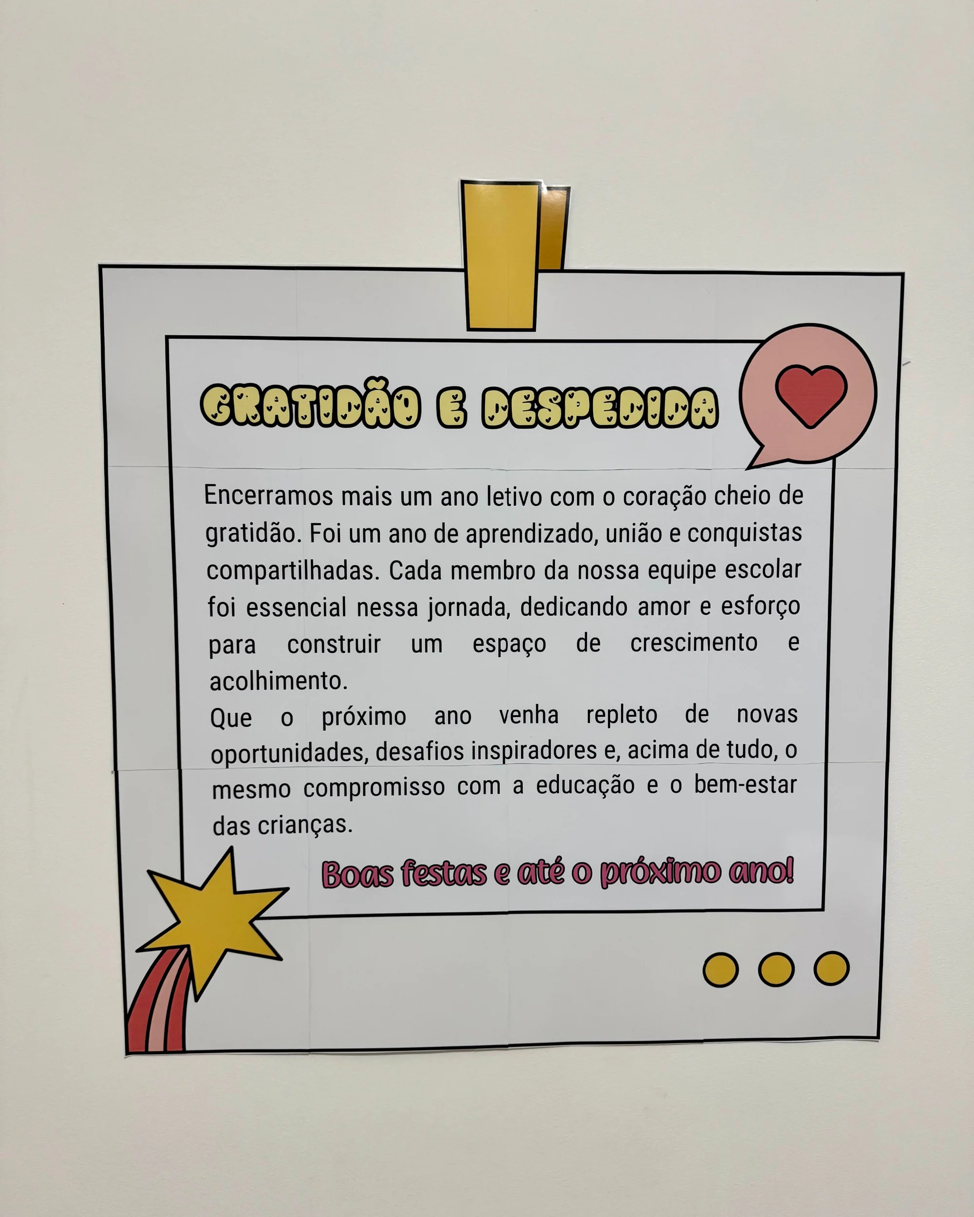 Cartaz de Agradecimento à Equipe Escolar para Imprimir em PDF — amostra 4: Cartaz de agradecimento à equipe escolar em PDF,…