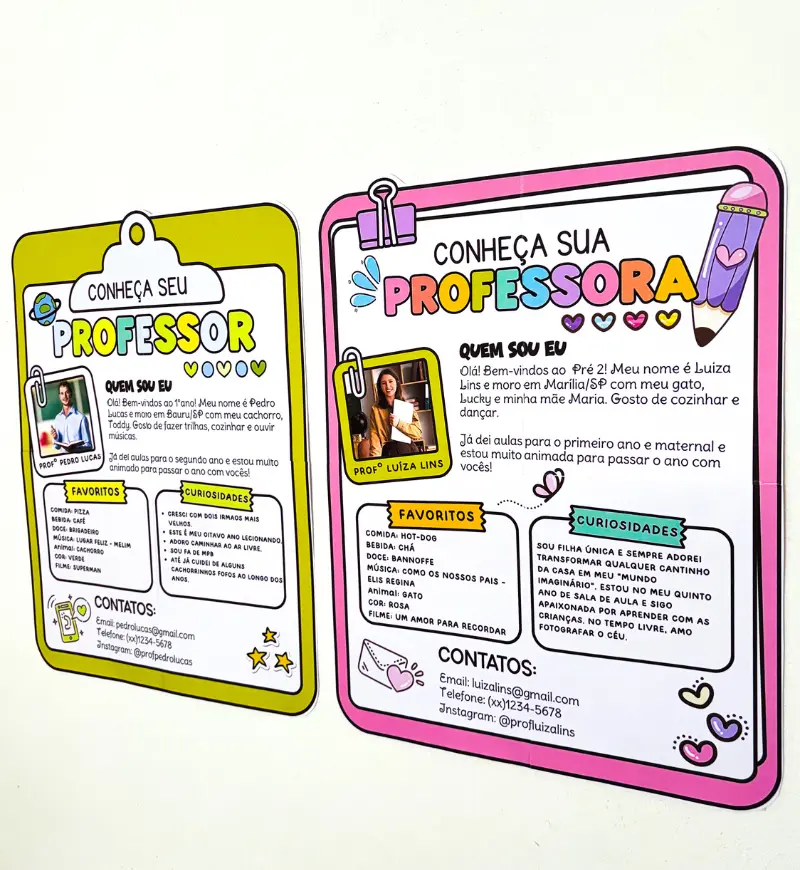 Cartaz de Apresentação do Professor Editável para Acolhimento — amostra 1: Uma apresentação acolhedora para o primeiro dia…