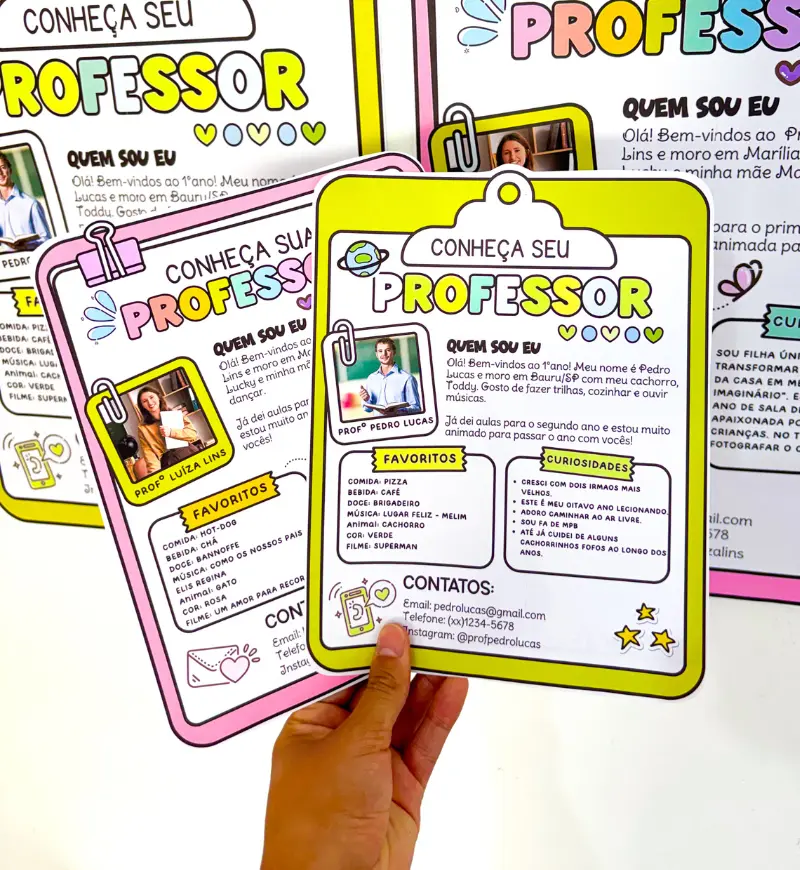 Cartaz de Apresentação do Professor Editável para Acolhimento — Datas comemorativas para Educação Infantil: Apresente-se às…