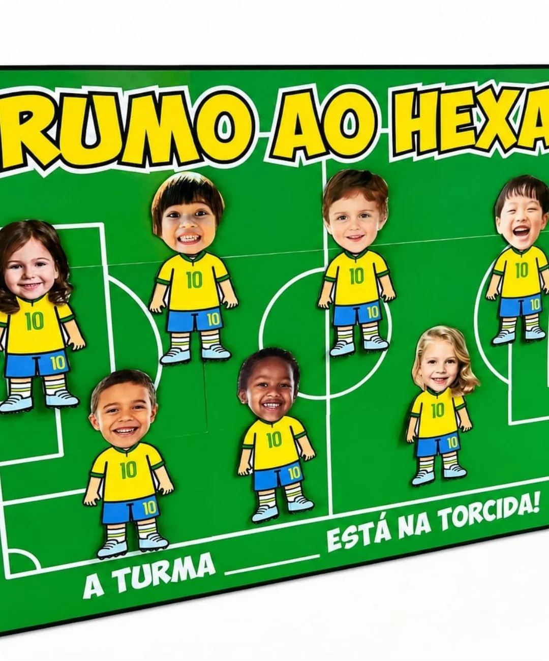 Cartaz de futebol para imprimir — Educação Infantil e Fundamental — amostra 1: Uma atividade de montagem para reunir a turma