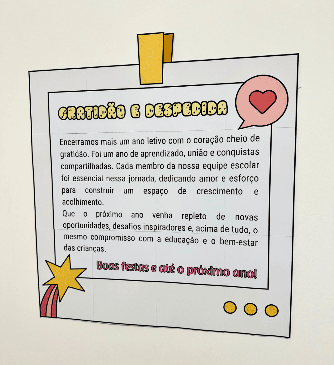 Cartaz de Gratidão para Equipe Escolar: PDF para Imprimir — amostra 1: Cartaz de gratidão para equipe escolar