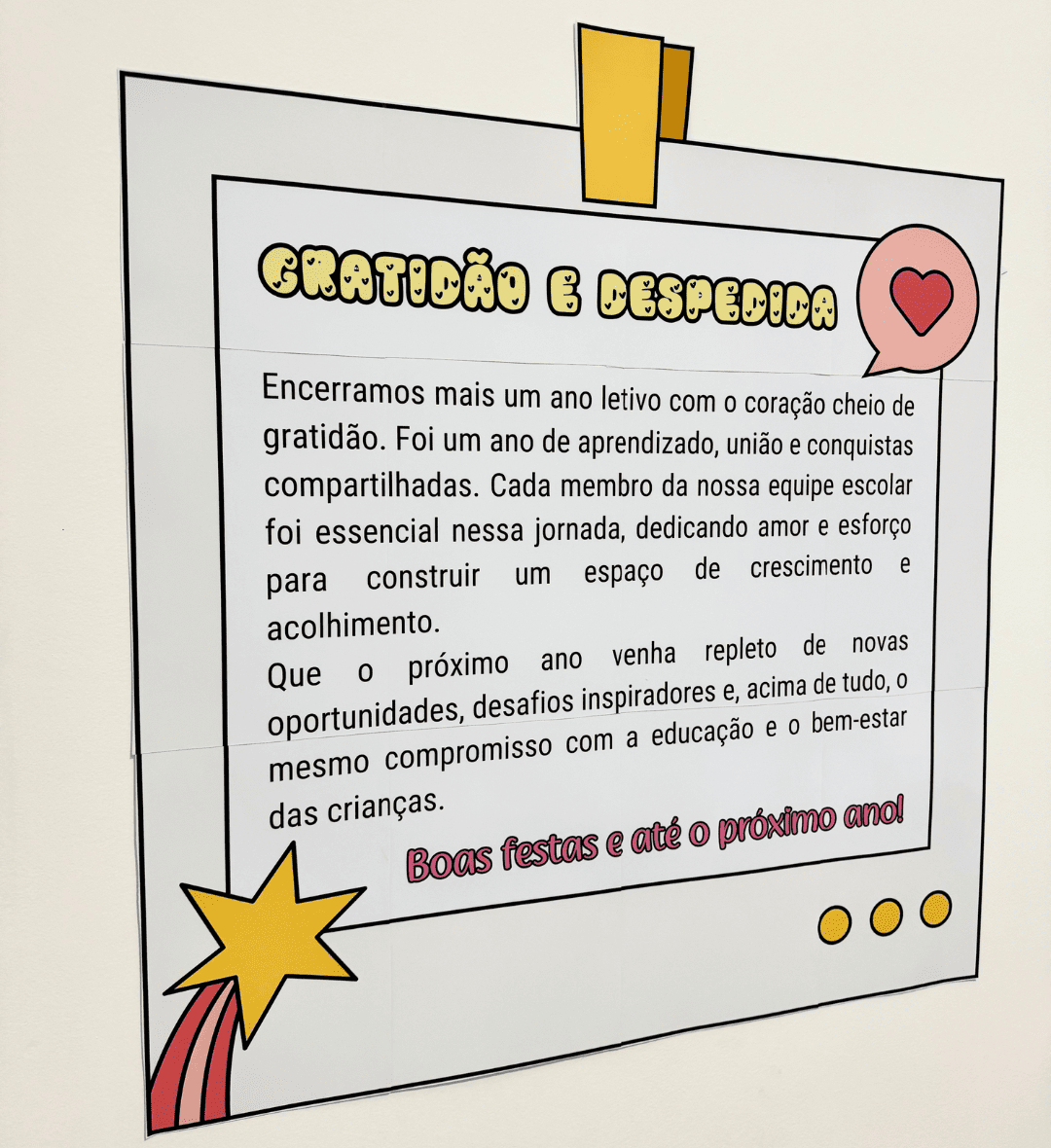 Cartaz de Gratidão para Equipe Escolar: PDF para Imprimir — amostra 2: O que vem no material