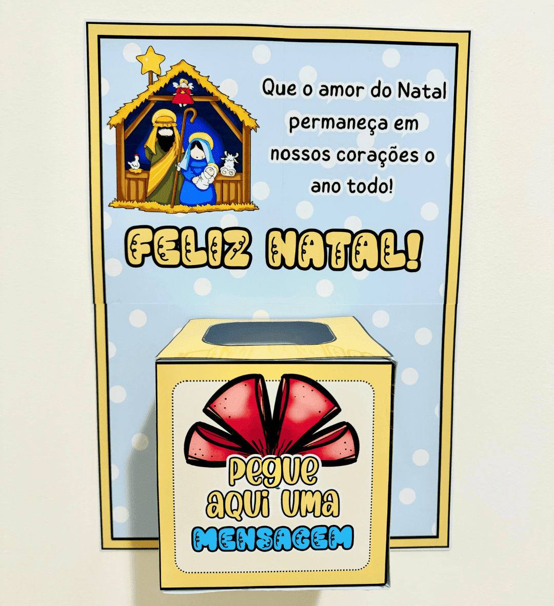 Cartaz de Natal com Caixa e Cartões em PDF para Imprimir — amostra 1: Cartaz de Natal com caixa e cartões para imprimir