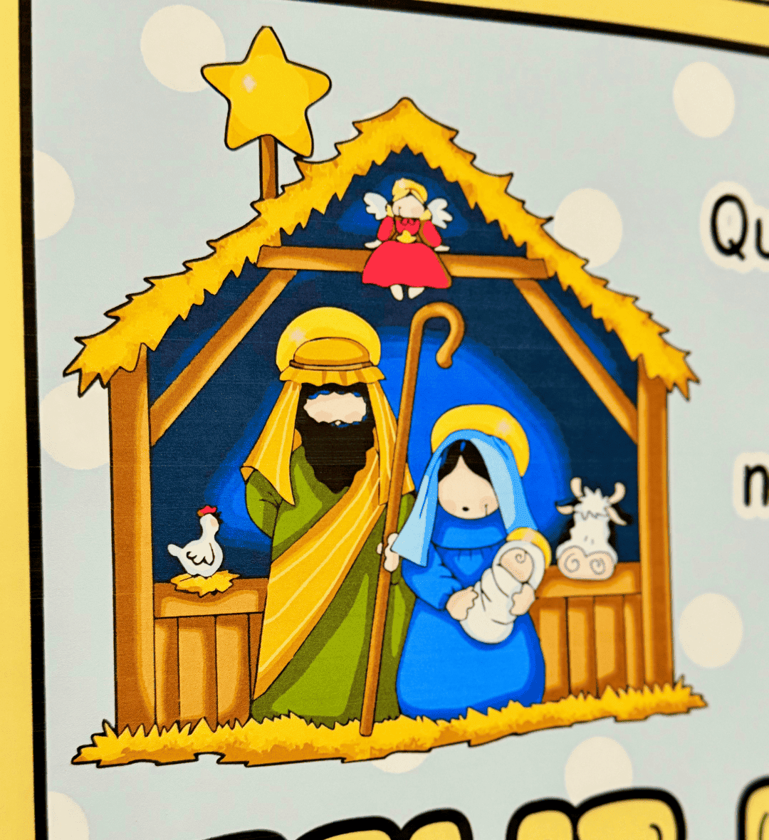 Cartaz de Natal com Caixa e Cartões em PDF para Imprimir — amostra 2: O que vem no material