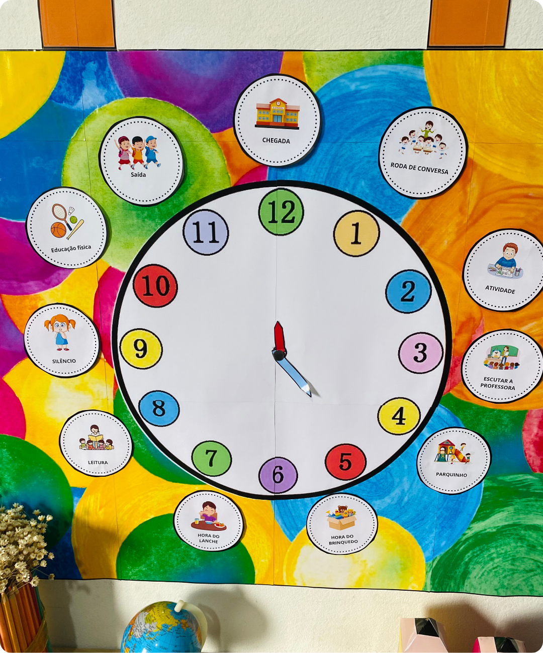 Cartaz de relógio da rotina para imprimir – Educação Infantil — amostra 4: Um recurso pronto para apoiar o cotidiano