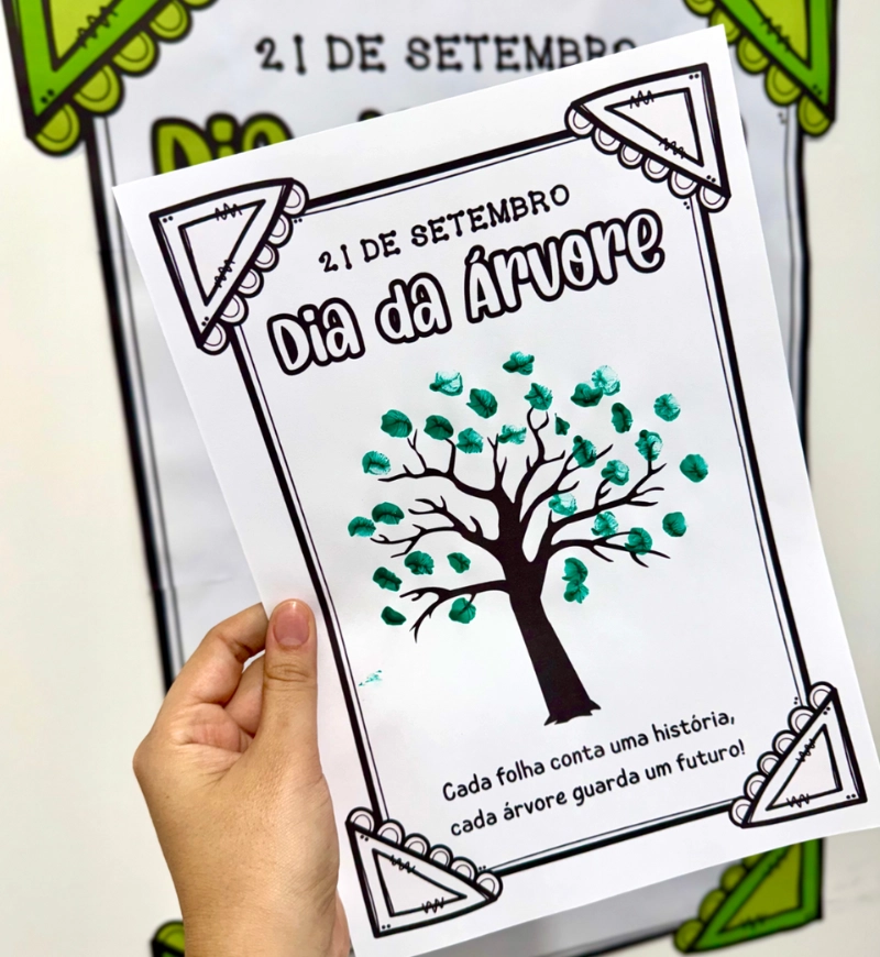 Cartaz Dia da Árvore Colaborativo para Educação Infantil — amostra 3: Como usar em sala de aula