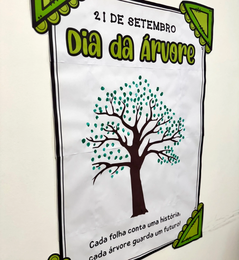 Cartaz Dia da Árvore Colaborativo para Educação Infantil — amostra 5: Promova uma proposta coletiva no Dia da Árvore com um…