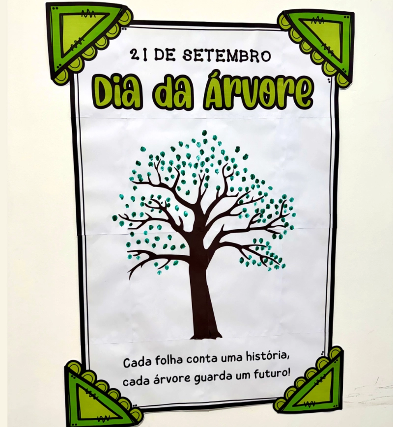 Cartaz Dia da Árvore Colaborativo para Educação Infantil — Datas comemorativas para Educação Infantil: Promova uma proposta…