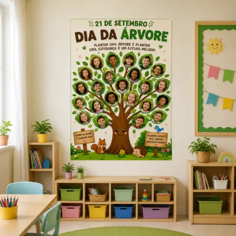 Cartaz Dia da Árvore Personalizado com Fotos dos Alunos — amostra 2: 🍃 O que você pode trabalhar com esta atividade? Cartaz Dia da Árvore Personalizado com Fotos dos Alunos — amostra 2: 🍃 O que você pode trabalhar com esta atividade?