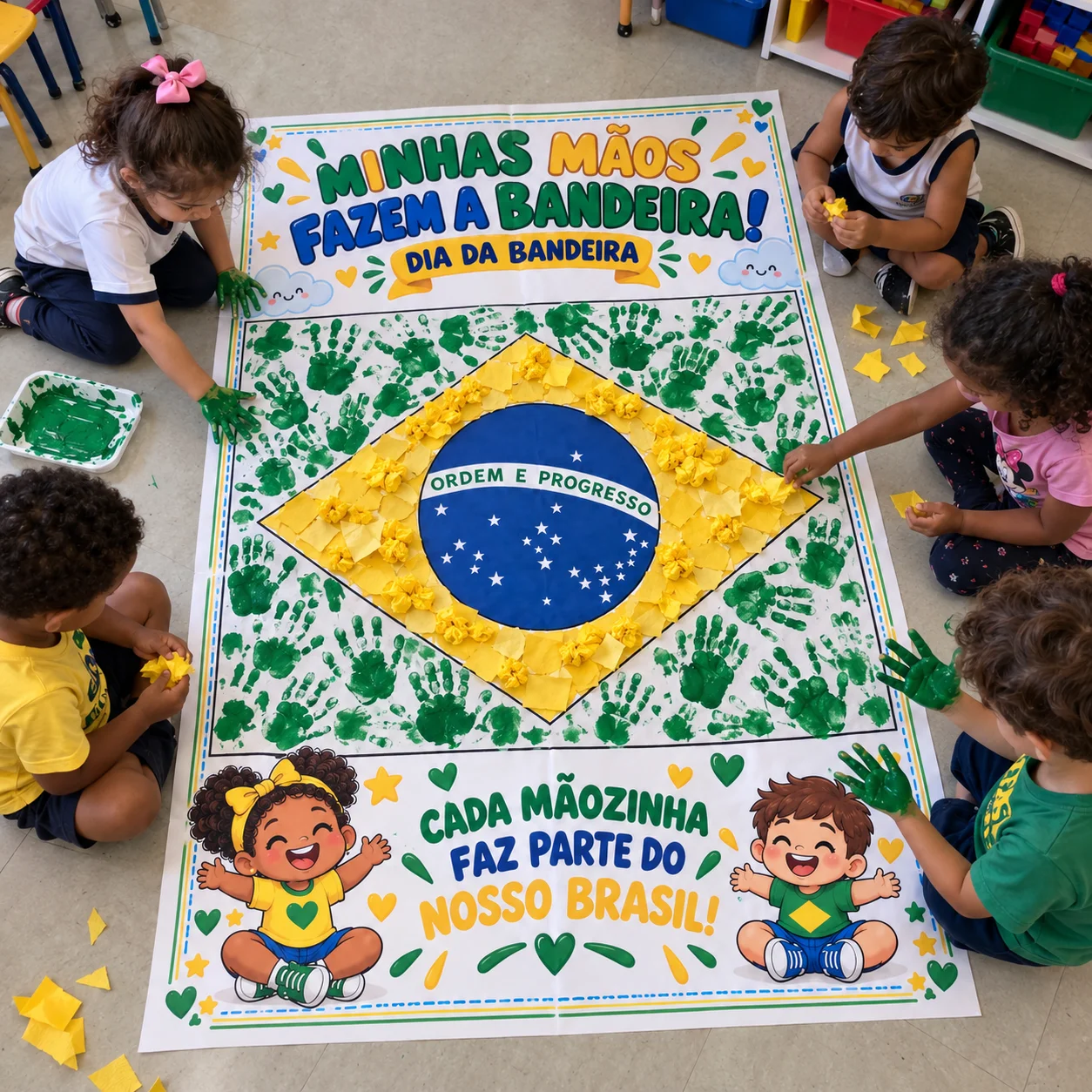Cartaz Dia da Bandeira em PDF – Educação Infantil — Alfabetização para Educação Infantil: Uma proposta criativa para o Dia…