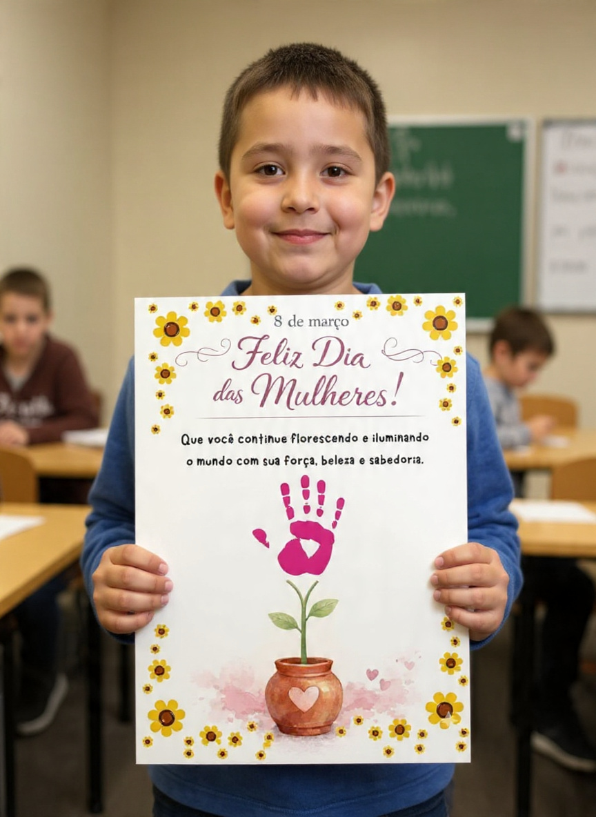 Cartaz dia da mulher: mãozinha – PDF para Imprimir — Datas comemorativas para Educação Infantil: LANÇAMENTO – ESPECIAL DIA…