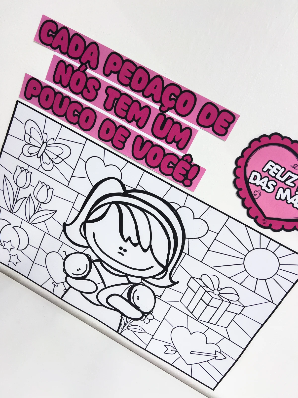 Cartaz Dia das Mães Pintura Colaborativa – Painel Coletivo para Imprimir (Educação Infantil) — amostra 2: O Cartaz Pintura…