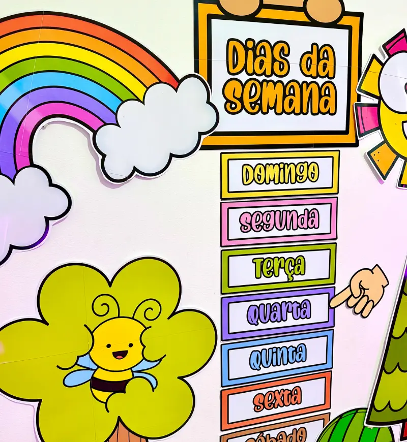 Cartaz Dias da Semana em PDF para Imprimir e Decorar a Sala — capa do material