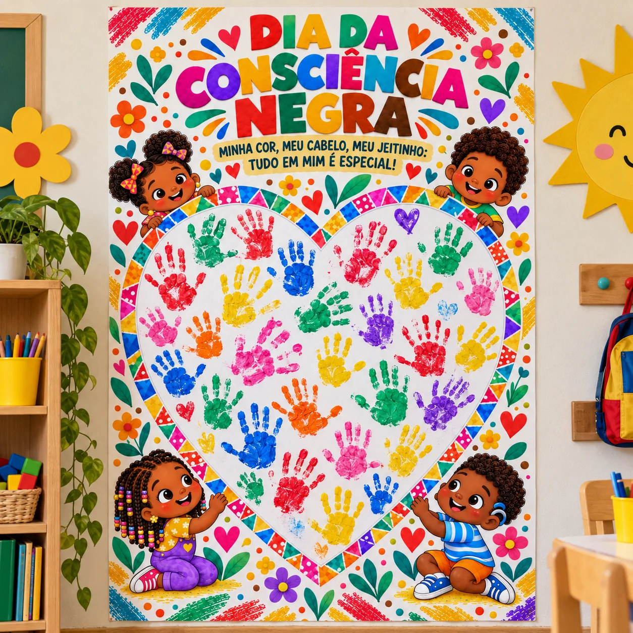 Cartaz Interativo Consciência Negra – Educação Infantil PDF — amostra 1: Cartaz Interativo Consciência Negra