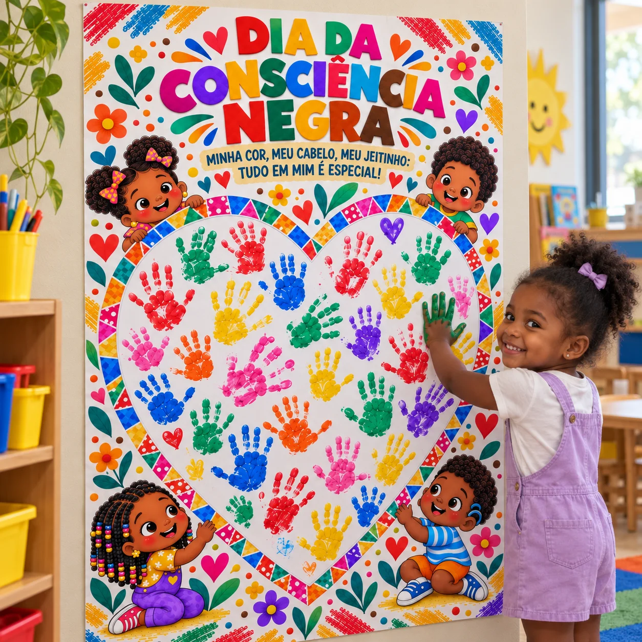 Cartaz Interativo Consciência Negra – Educação Infantil PDF — amostra 4: Um painel colorido e interativo para trabalhar…