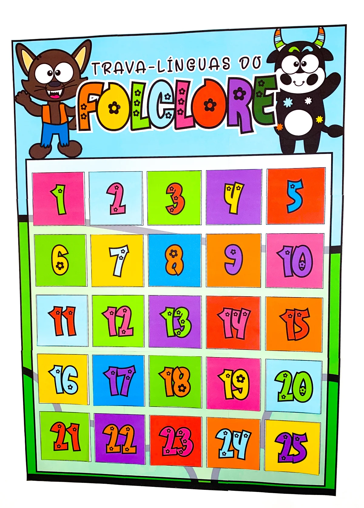 Cartaz Interativo de Trava-línguas Folclóricas — amostra 7: Um desafio divertido com sabor de folclore