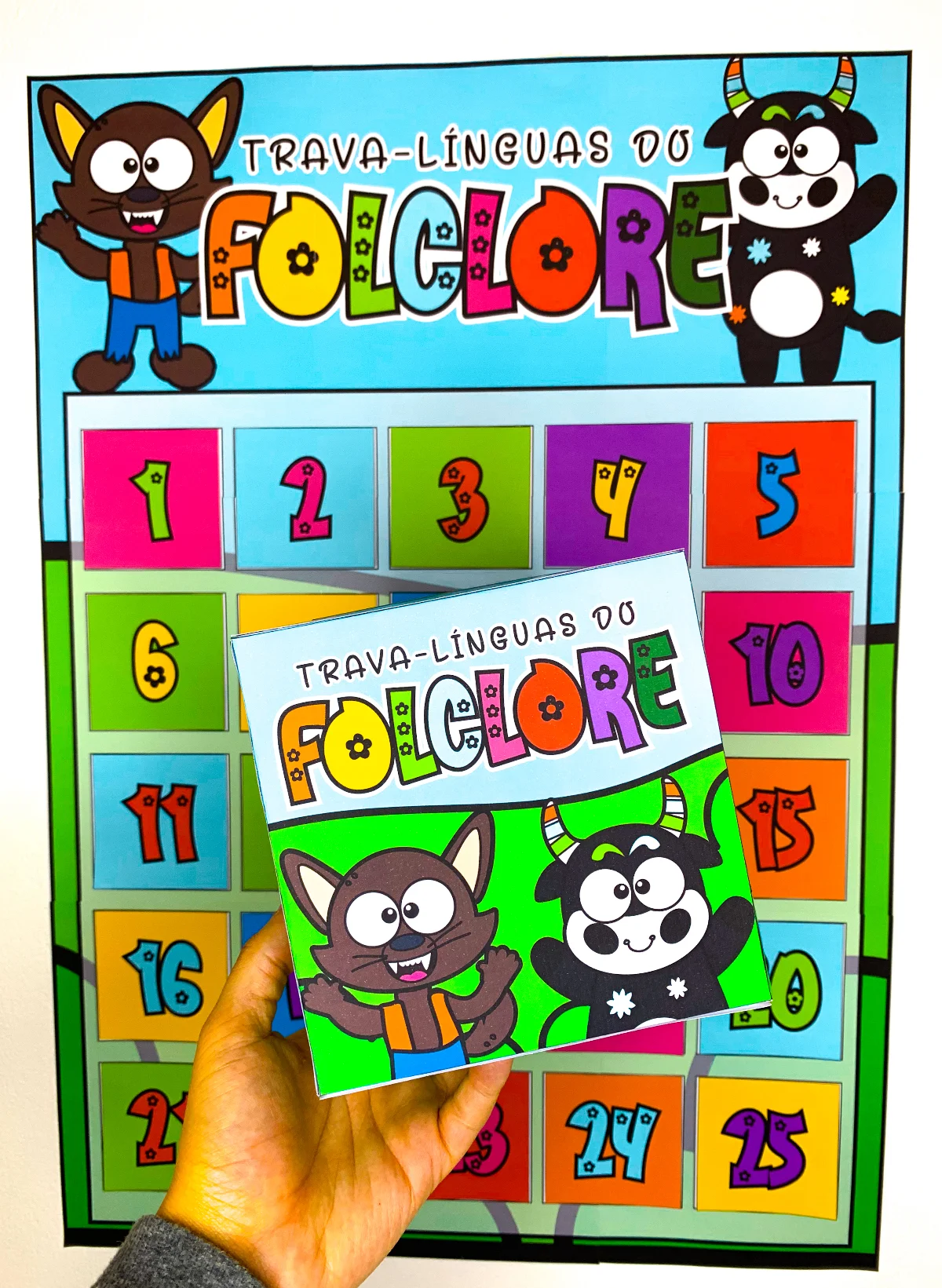 Cartaz Interativo de Trava-línguas Folclóricas — Português para Educação Infantil: Um desafio divertido com sabor de folclore